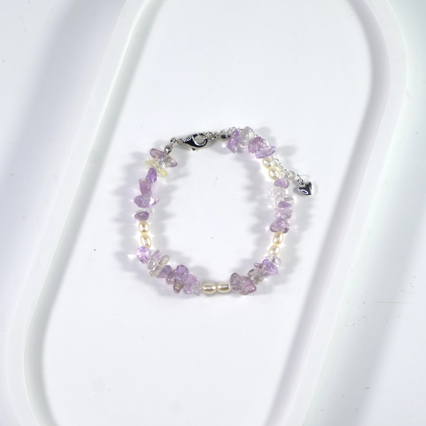 Promote Emotional Balance - Lavender Amethyst & Freshwater Pearl Crystal Bracelet