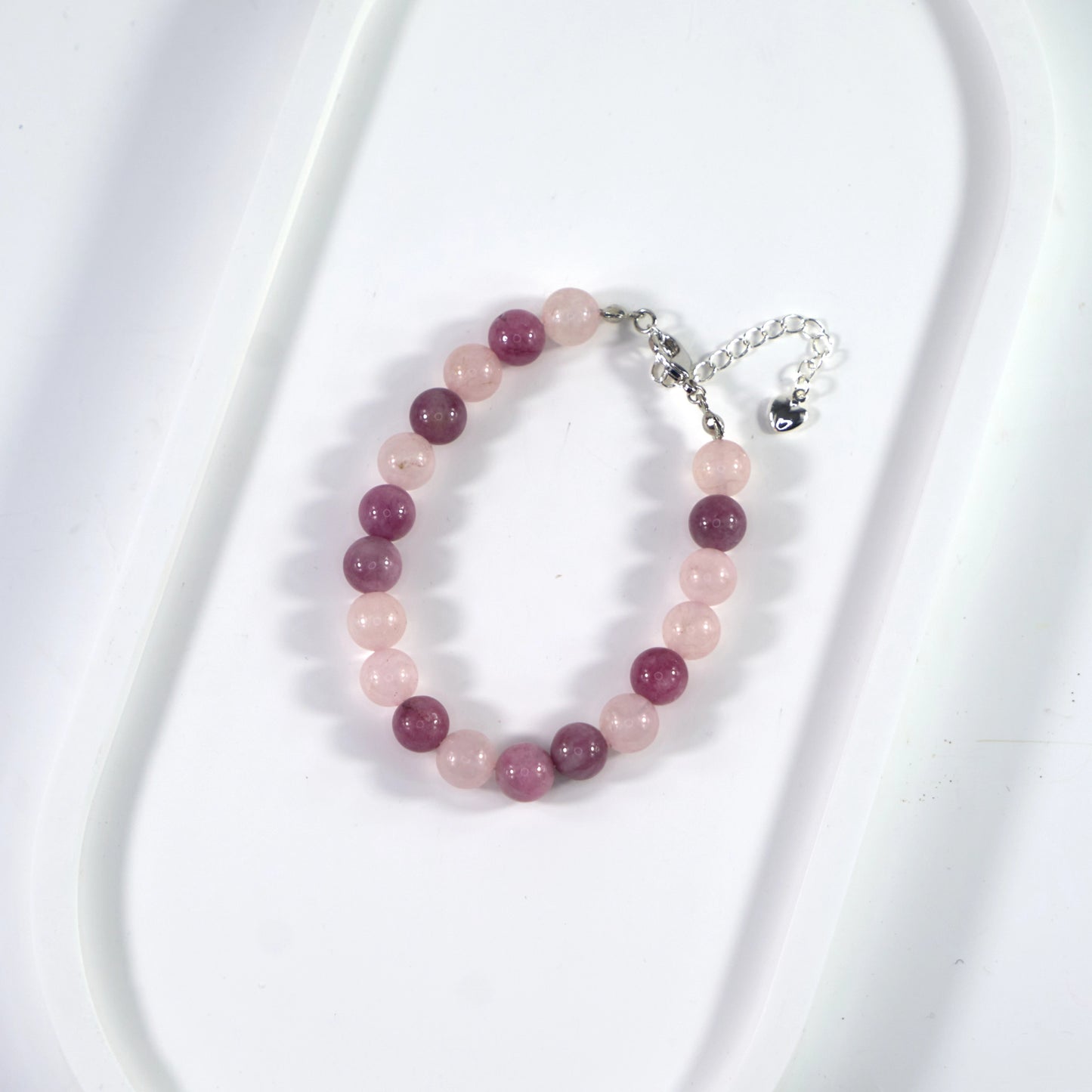 Promote Positive Change - Lepidolite & Rose Quartz Crystal Bracelet