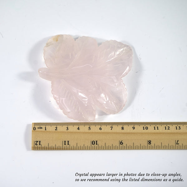 Stone of Love - Rose Quartz Hand-Craved Leaf Shape