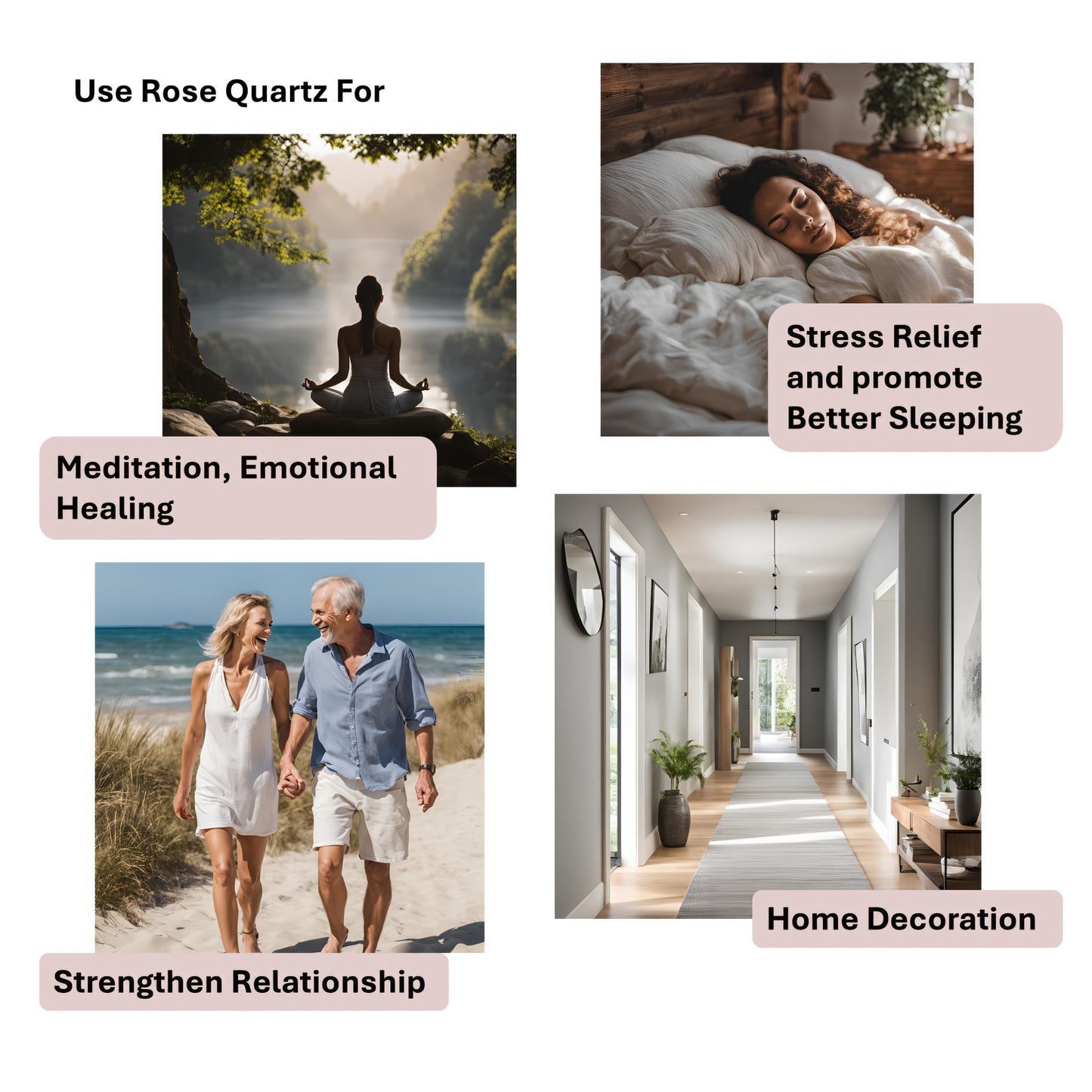 Stone of Love - Reduce Stress - Rose Quartz Palm Stone