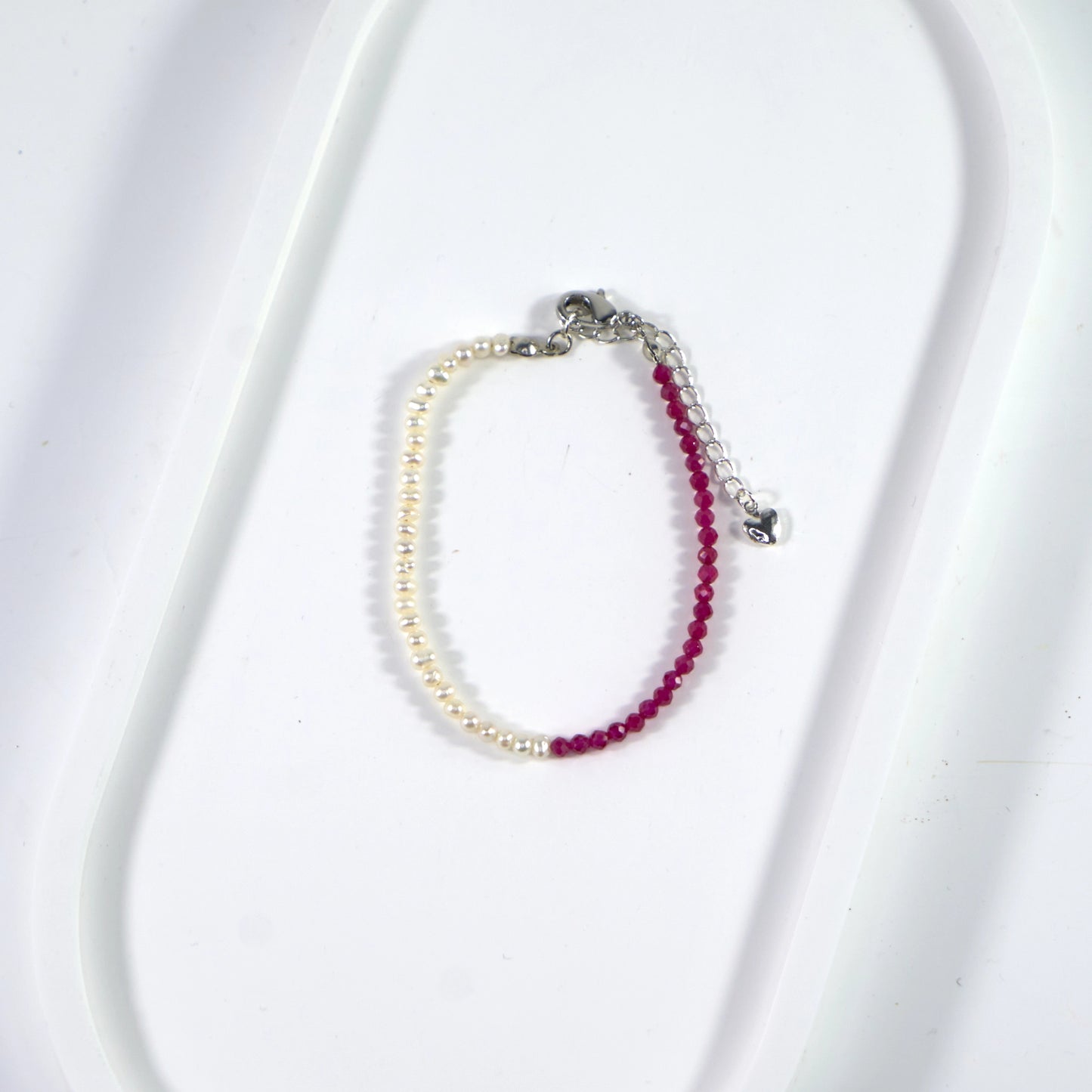 Enhancing Vitality - Ruby & Fresh Water Pearl Bracelet