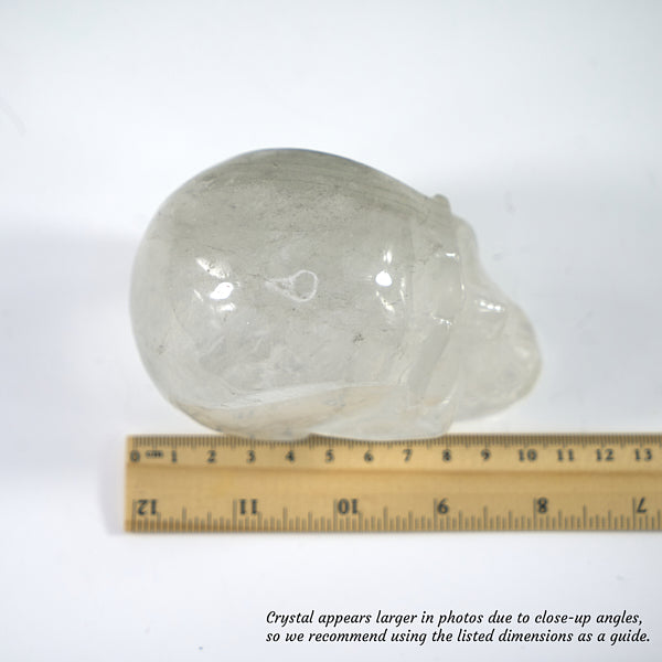 Release Emotional Blockages - Unique Hand-Carved Garden Quartz (Phantom Quartz) Skull; 10x6x8cm, 717g