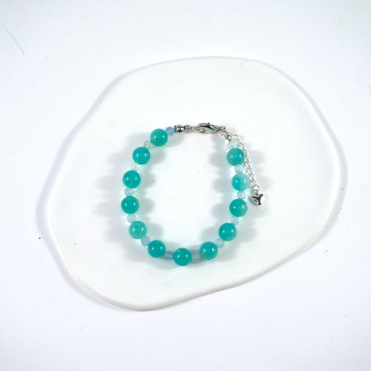 Promote Feelings of Self-worth - Amazonite & Aquamarine Crystal Bracelet