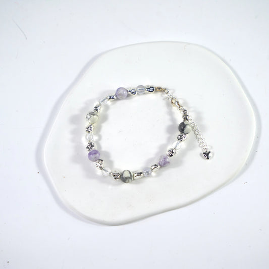 Stone of Deep Peace & Relaxation - Magnesite & Quartz Crystal Bracelet