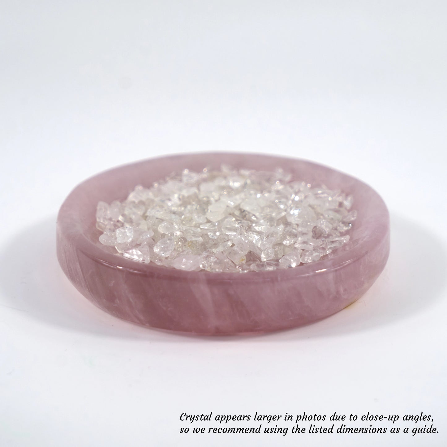 Stone of Love - Rose Quartz Crystal Charging Bowl with Complimentary Quartz Chips (Round Shape)