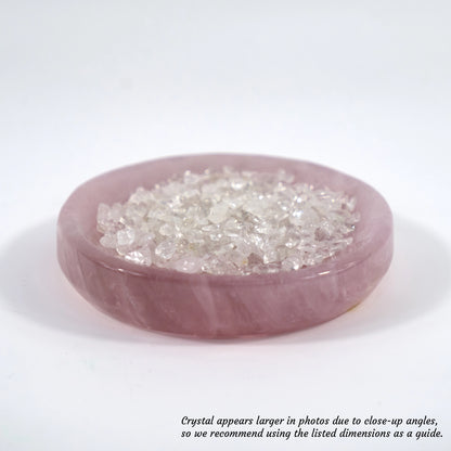 Stone of Love - Rose Quartz Crystal Charging Bowl with Complimentary Quartz Chips (Round Shape)
