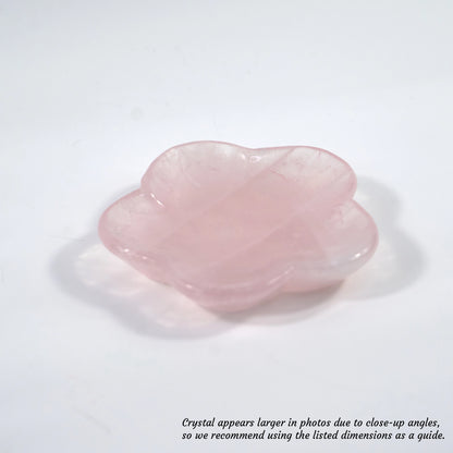 Stone of Love - Rose Quartz Crystal Charging Bowl with Complimentary Quartz Chips (Flower Shape)