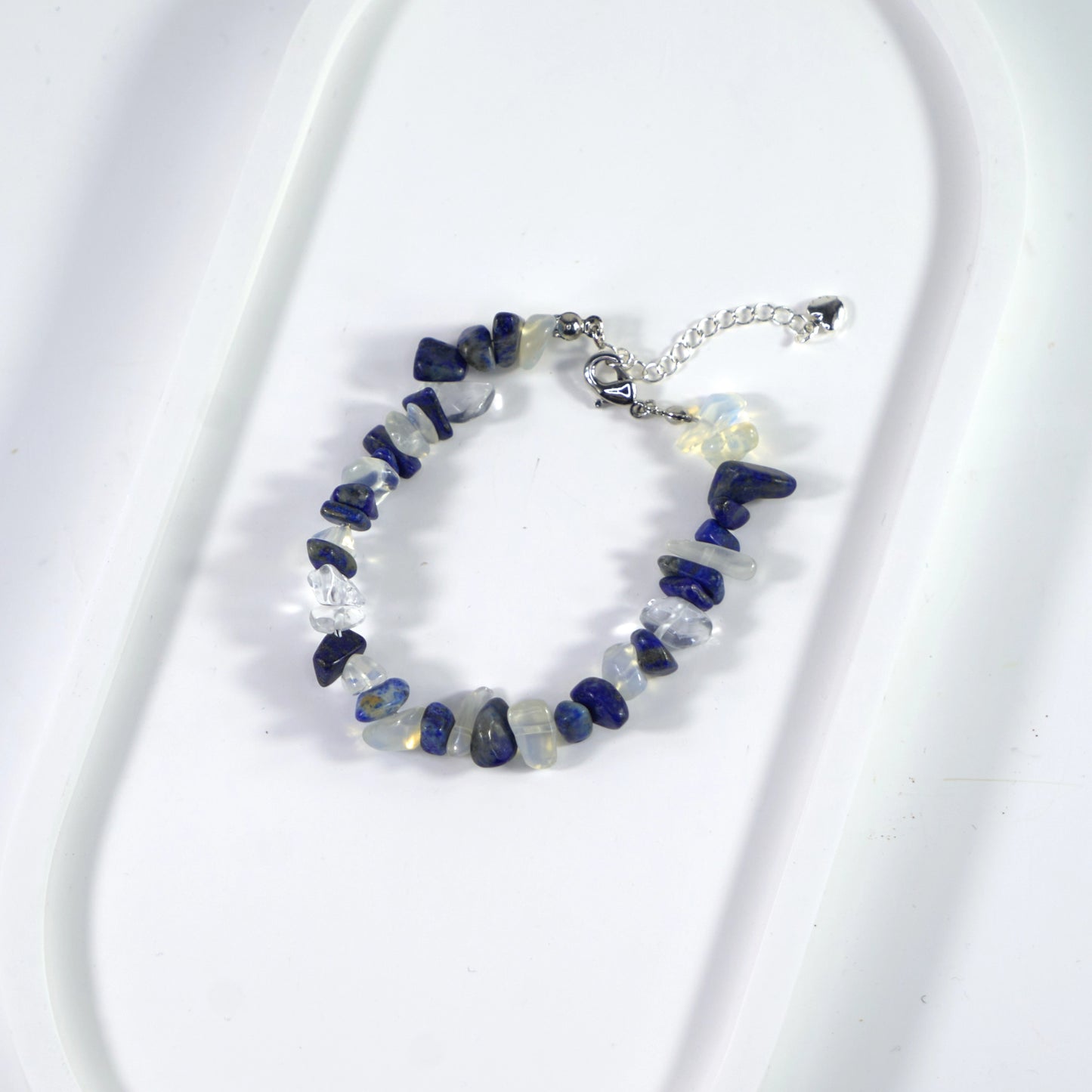 Bracelet en cristal de sodalite et de pierre de lune 