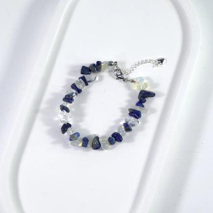 Bracelet en cristal de sodalite et de pierre de lune 