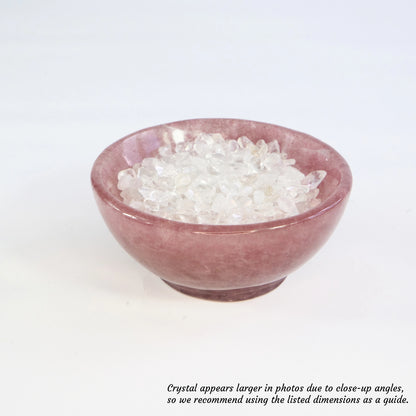 Stone of Universal Love - Strawberry Quartz - Crystal Charging Bowl with Complimentary Quartz Chips