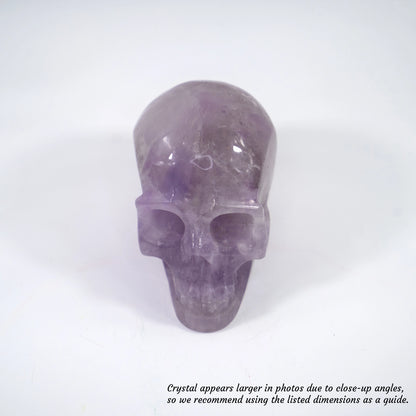 Overcome Worries & Fears - Unique Hand-Carved Amethyst Skull; 10x6x8cm, 661g