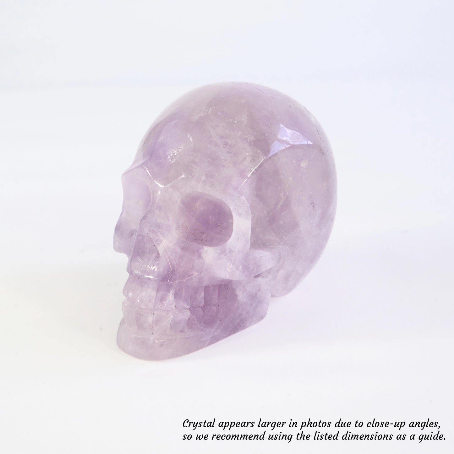 Overcome Worries & Fears - Unique Hand-Carved Amethyst Skull; 10x6x8cm, 661g