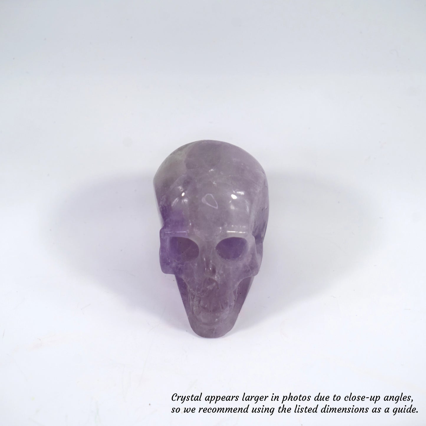 Overcome Worries & Fears - Unique Hand-Carved Amethyst Skull; 8x5x6cm, 306g