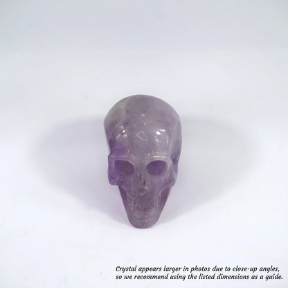 Overcome Worries & Fears - Unique Hand-Carved Amethyst Skull; 8x5x6cm, 306g