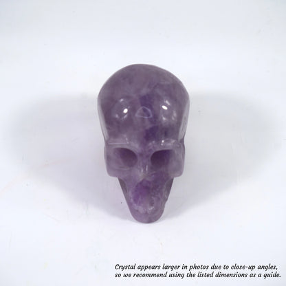Overcome Worries & Fears - Unique Hand-Carved Amethyst Skull; 9x6x7cm, 471g