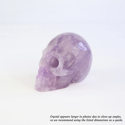 Overcome Worries & Fears - Unique Hand-Carved Amethyst Skull; 9x6x7cm, 471g